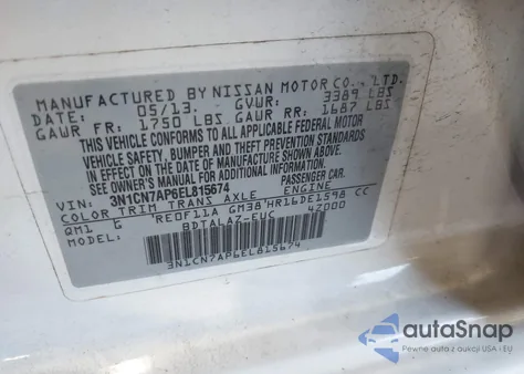 2014 Nissan Versa 1.6 S+ from USA, damaged, VIN 3N1CN7AP6EL815674